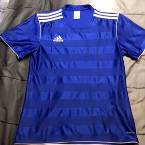 Men’s Medium Adidas Royal Blue Striped Tee/Jersey